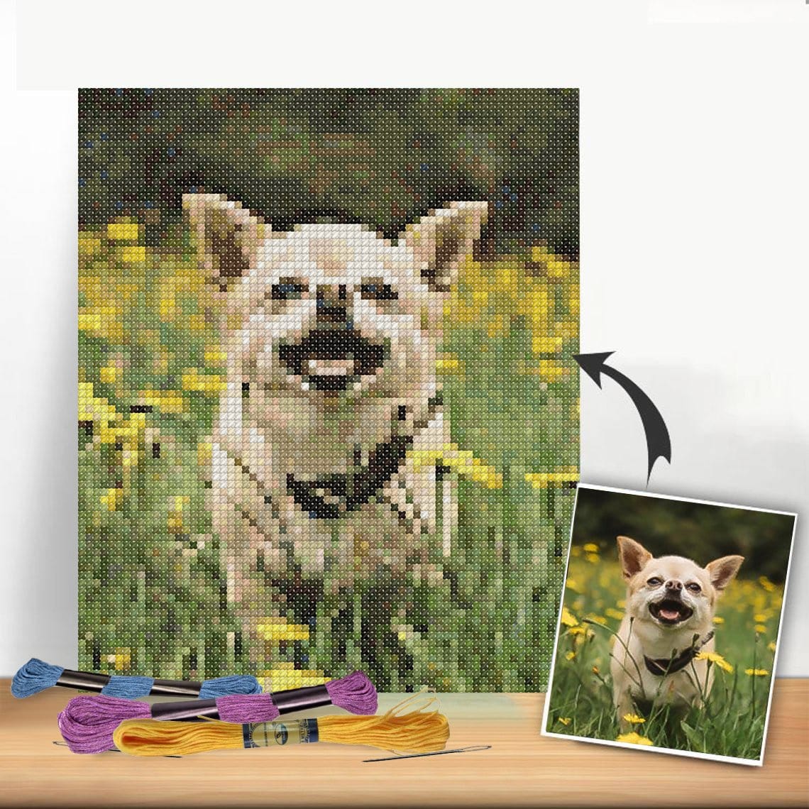 Custom Couple Cross Stitch Tapestry Kit | Just Upload Your Photo! - Cross Stitched